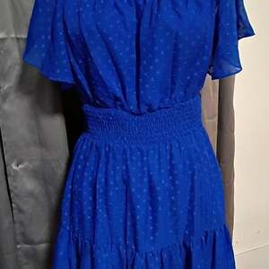 Premier Amour Electric Blue Off The Shoulder Fit & Flare Dress Women's 12